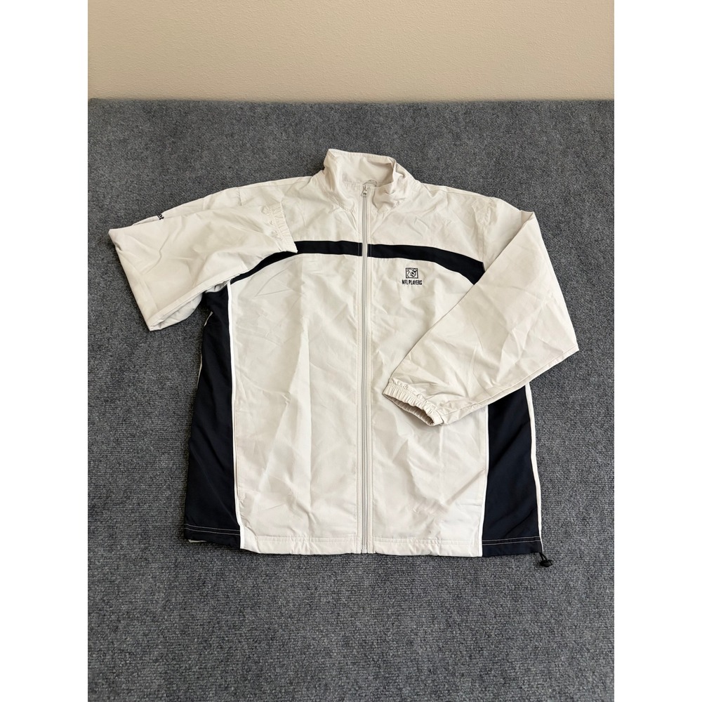 Reebok NFL Players Windbreaker Jacket Mens XL White Navy Blue Full Zip Lined